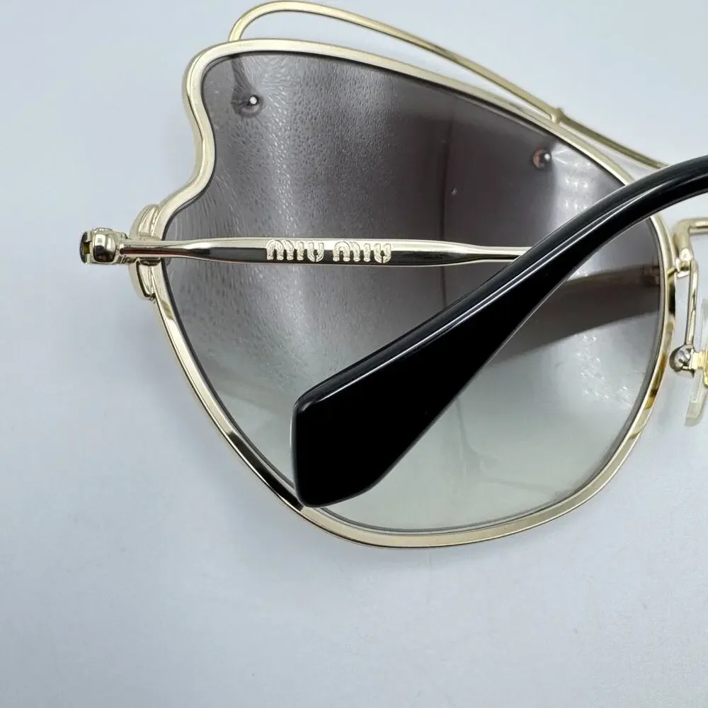 Miu Miu Sunglasses SMU 56R ZVN-0A7 Pale Gold Frame Gradient Lens 61-19-135mm